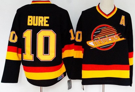 Men's Vancouver Canucks #10 Pavel Bure Black Throwback Jersey