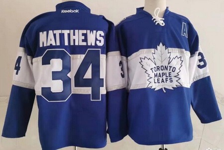 Men's Toronto Maple Leafs #34 Auston Matthews Blue 2017 Centennial Classic Authentic Jersey