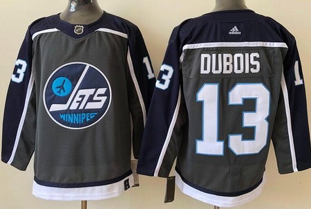 Men's Winnipeg Jets #13 Pierre Luc Dubois Gray 2021 Reverse Retro Authentic Jersey