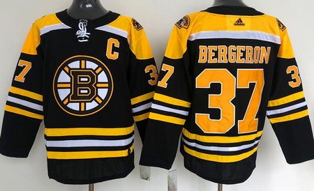 Men's Boston Bruins #37 Patrice Bergeron Black Authentic Jersey