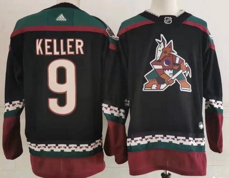 Men's Arizona Coyotes #9 Clayton Keller Black Alternate Authentic Jersey