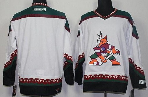 Men's Phoenix Coyotes Blank White Throwback Jersey