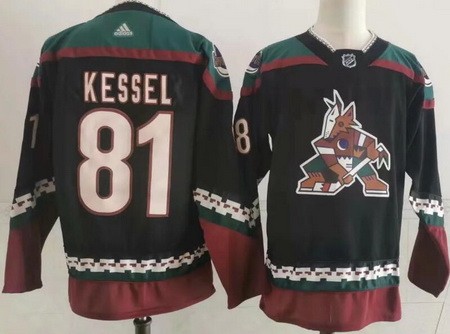 Men's Arizona Coyotes #81 Phil Kessel Black Alternate Authentic Jersey