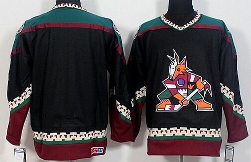 Men's Phoenix Coyotes Blank Black Throwback Jersey