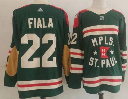 Men's Minnesota Wild #22 Kevin Fiala Green 2022 Winter Classic Authentic Jersey