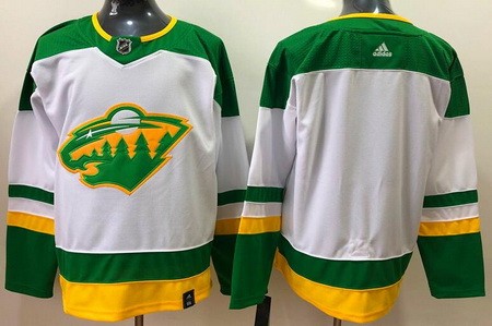 Men's Minnesota Wild Blank White 2021 Reverse Retro Authentic Jersey