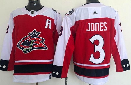 Men's Columbus Blue Jackets #3 Seth Jones Red 2021 Reverse Retro Authentic Jersey