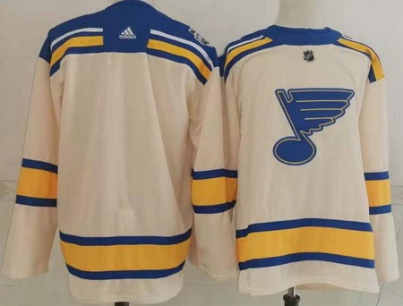 Men's St Louis Blues Blank Cream 2022 Winter Classic Authentic Jersey