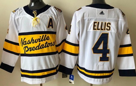 Men's Nashville Predators #4 Ryan Ellis White 2020 Winter Classic Authentic Jersey