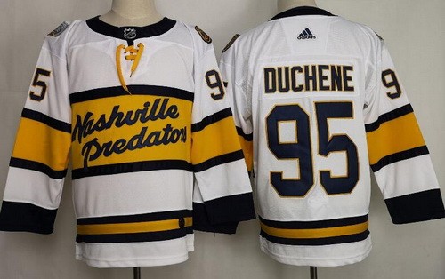 Men's Nashville Predators #95 Matt Duchene White 2020 Winter Classic Authentic Jersey