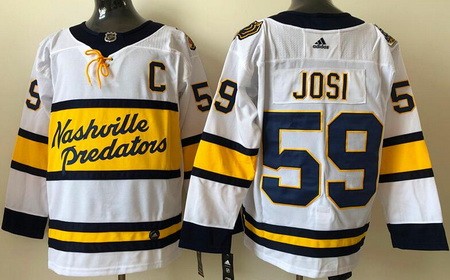 Men's Nashville Predators #59 Roman Josi White 2020 Winter Classic Authentic Jersey