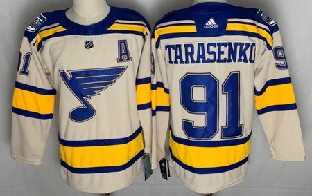 Men's St Louis Blues #91 Vladimir Tarasenko Cream 2022 Winter Classic Authentic Jersey