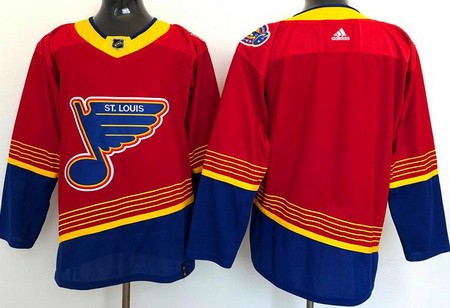 Men's St Louis Blues Blank Red 2021 Reverse Retro Authentic Jersey