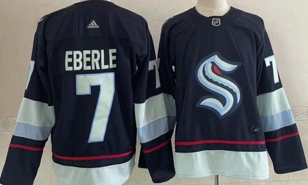 Men's Seattle Kraken #7 Jordan Eberle Navy Authentic Jersey