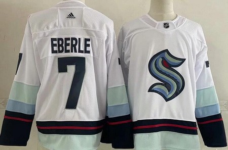 Men's Seattle Kraken #7 Jordan Eberle White Authentic Jersey