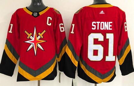 Men's Vegas Golden Knights #61 Mark Stone Red 2021 Reverse Retro Authentic Jersey