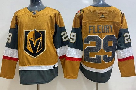 Men's Vegas Golden Knights #29 Marc Andre Fleury Gold 2020 Alternate Authentic Jersey
