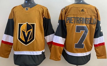 Men's Vegas Golden Knights #7 Alex Pietrangelo Gold 2020 Alternate Authentic Jersey
