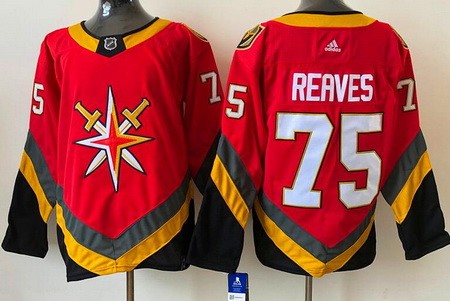 Men's Vegas Golden Knights #75 Ryan Reaves Red 2021 Reverse Retro Authentic Jersey