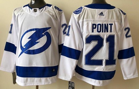 Men's Tampa Bay Lightning #21 Brayden Point White Authentic Jersey