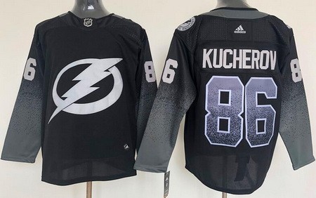 Men's Tampa Bay Lightning #86 Nikita Kucherov Black Alternate Authentic Jersey