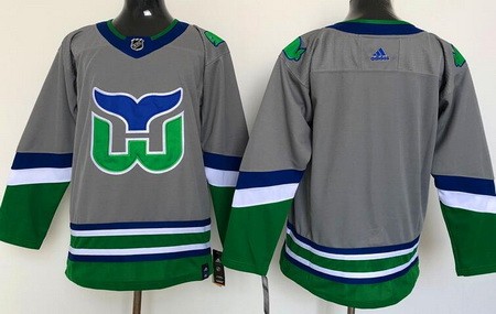 Men's Hartford Whalers Blank Gray 2021 Reverse Retro Authentic Jersey