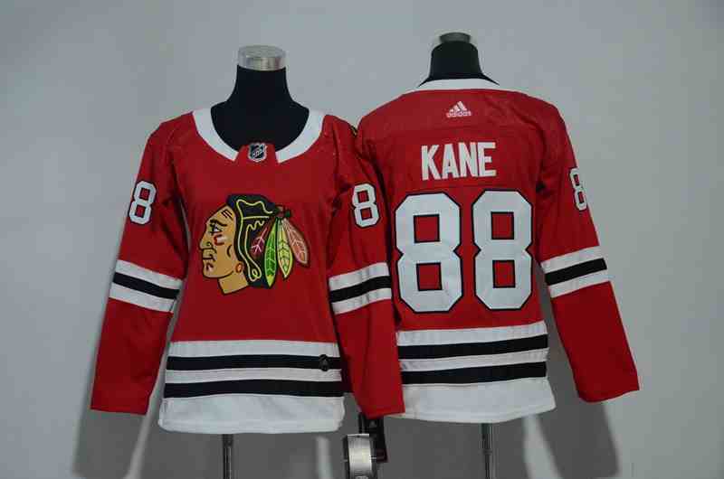 Blackhawks 88 Patrick Kane Red Women Adidas Jersey