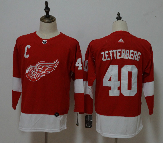 Red Wings 40 Henrik Zetterberg Red Women Adidas Jersey