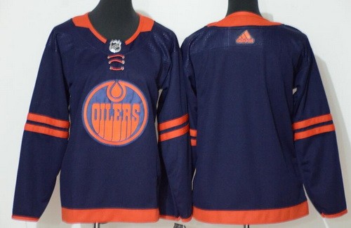 Women's Edmonton Oilers Blank Navy 50th Anniversary Authentic Jersey