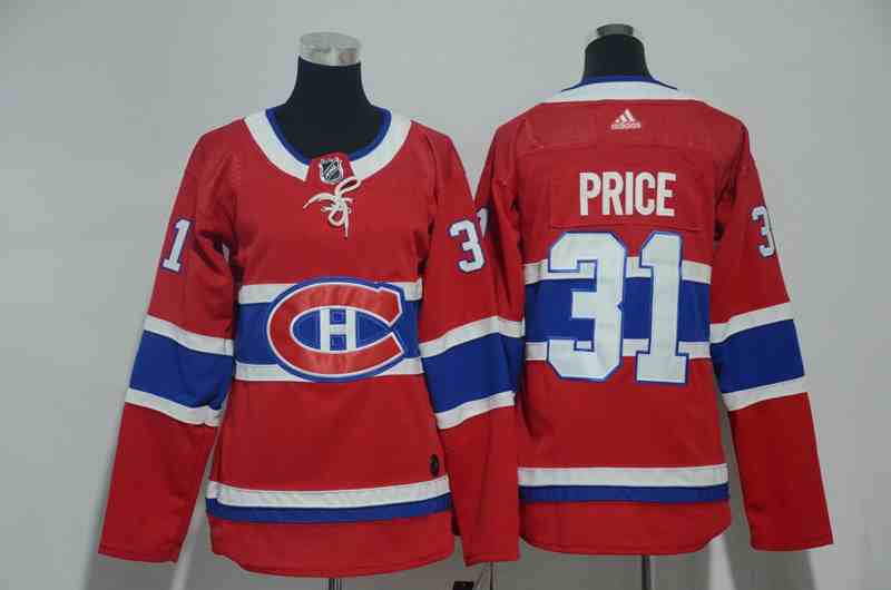 Canadiens 31 Carey Price Red Women Adidas Jersey