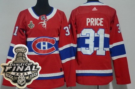 Women's Montreal Canadiens #31 Carey Price Red 2021 Stanley Cup Finals Authentic Jersey