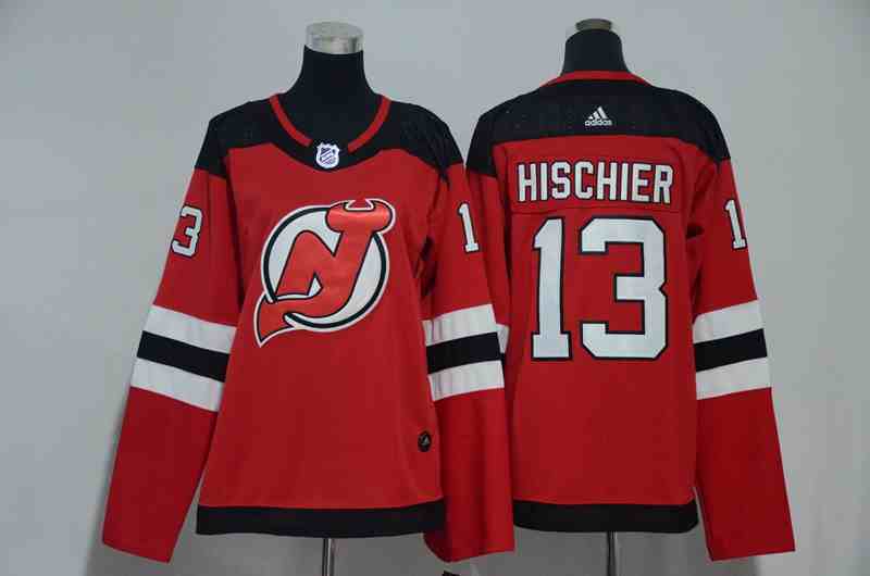 Devils 13 Nico Hischier Red Women Adidas Jersey