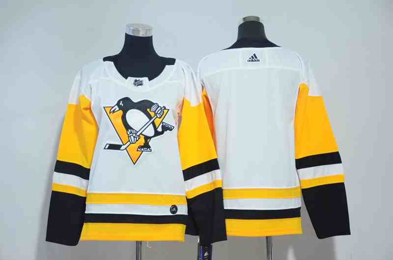 Penguins Blank White Women Adidas Jersey