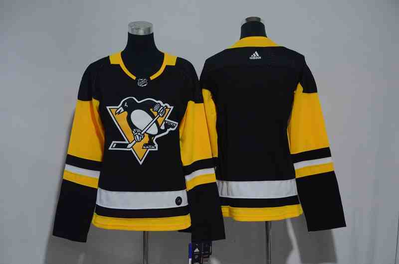 Penguins Blank Black Women Adidas Jersey
