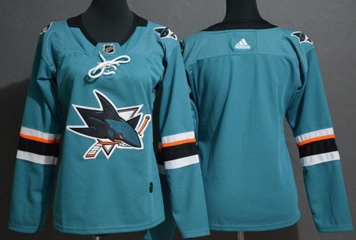 Women's San Jose Sharks Blank Green Jersey