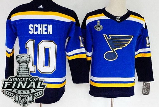 Women's St Louis Blues #10 Brayden Schenn Blue 2019 Stanley Cup Finals Jersey