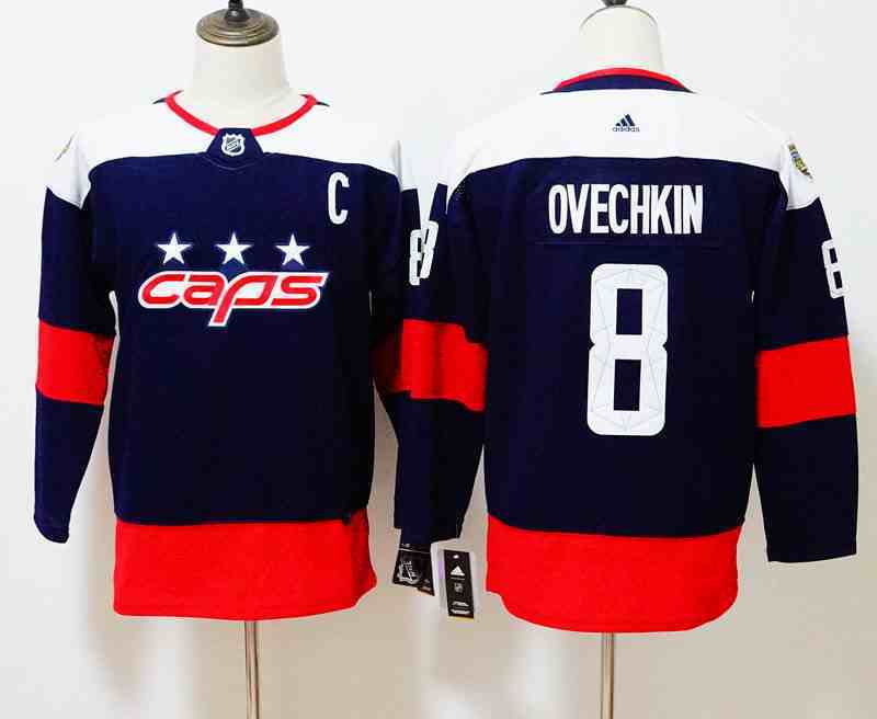 Capitals 8 Alexander Ovechkin Navy Women 2018 NHL Stadium Series Adidas Jersey