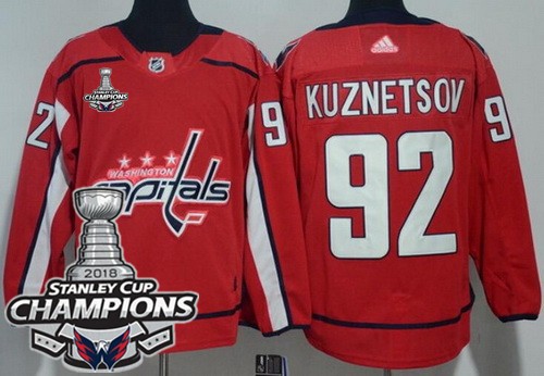 Women's Washington Capitals #92 Evgeny Kuznetsov Red 2018 Champions Jersey