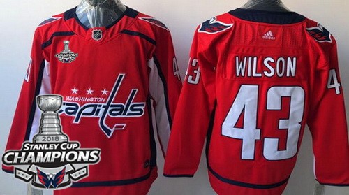 Women's Washington Capitals #43 Tom Wilson Red 2018 Champions Jersey