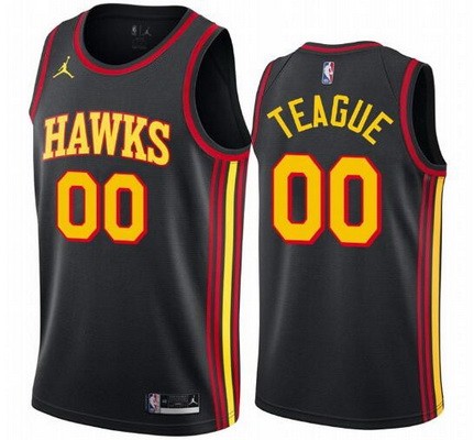Atlanta Hawks Customized #00 Jeff Teague Black Statement Stitched Swingman Jersey