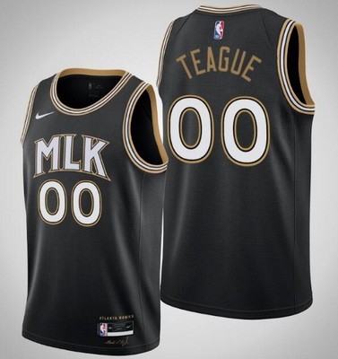 Atlanta Hawks Customized #00 Jeff Teague Black 2021 City Stitched Swingman Jersey