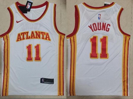 Men's Atlanta Hawks #11 Trae Young White 2020 Icon Swingman Jersey