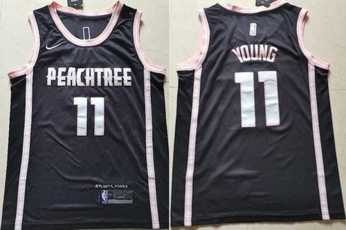 Men's Atlanta Hawks #11 Trae Young Black City Icon Swingman Jersey