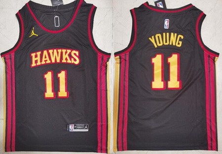 Men's Atlanta Hawks #11 Trae Young Black 2020 Icon Swingman Jersey