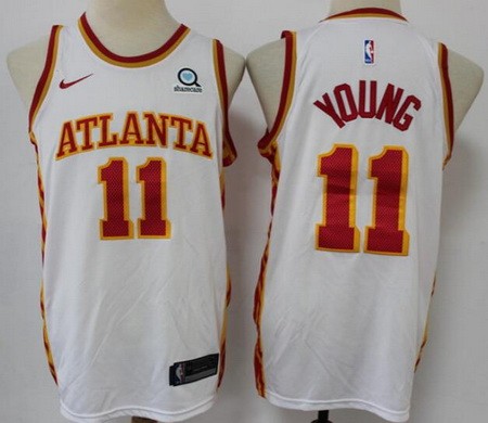 Men's Atlanta Hawks #11 Trae Young White 2020 Icon Sponsor Swingman Jersey