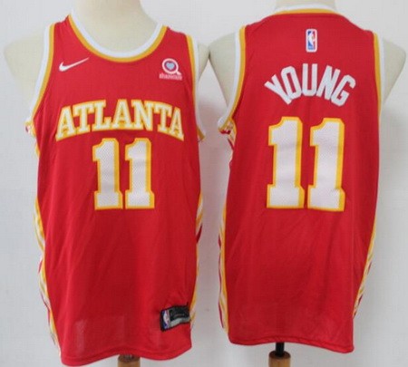 Men's Atlanta Hawks #11 Trae Young Red 2020 Icon Sponsor Swingman Jersey