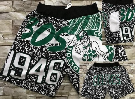 Men's Boston Celtics Black 1946 Laser Printing Shorts
