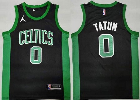 Men's Boston Celtics #0 Jayson Tatum Black Statement Icon Swingman Jersey