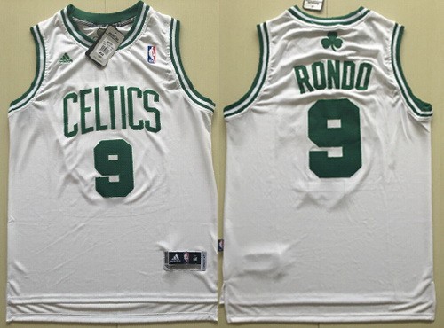 Men's Boston Celtics #9 Rajon Rondo White Swingman Jersey
