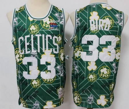 Men's Boston Celtics #33 Larry Bird Green Tear Up Pack Hollywood Classic Swingman Jersey